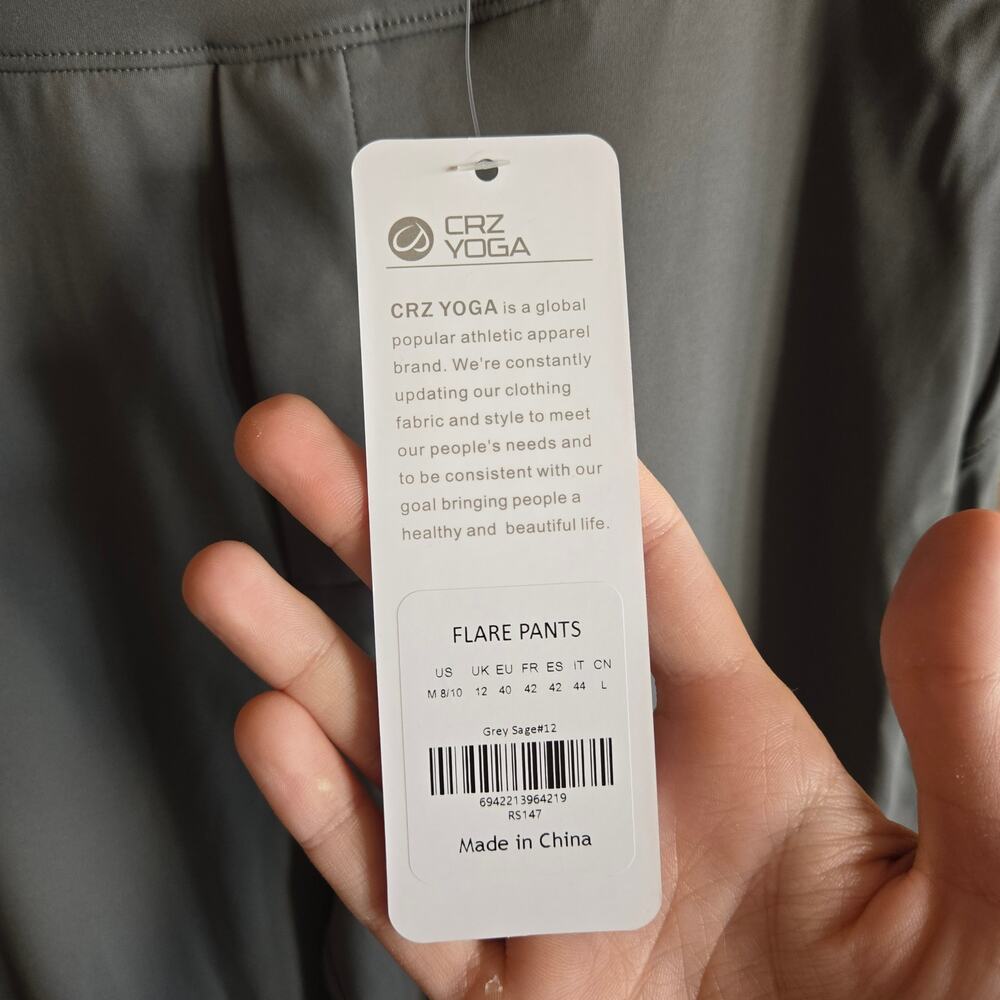 Crz Yoga Flare Pant NWT M Grey Sage Stretchy Pull On Athleisure Workout Gym Y2K - Picture 2 of 4
